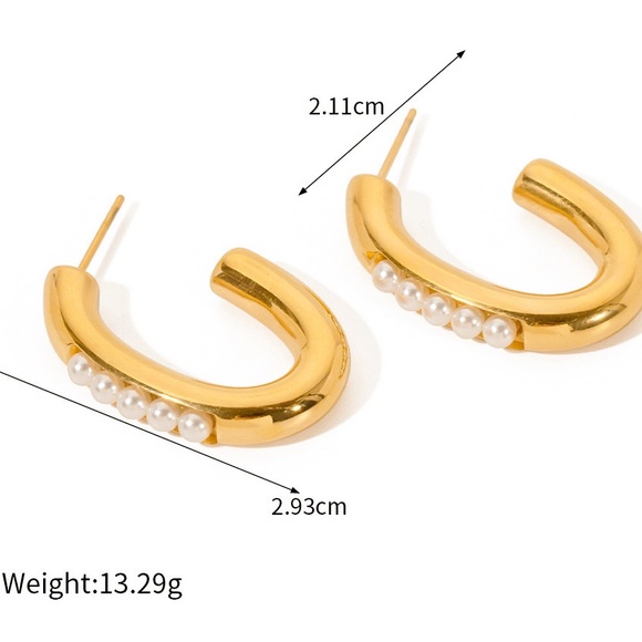 Gold Hoop Earrings*Everyday Hoops*Waterproof and Sweatproof - Picture 6 of 6